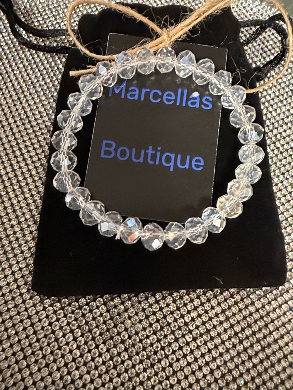 Clear Crystal Bead Stretch Bracelet